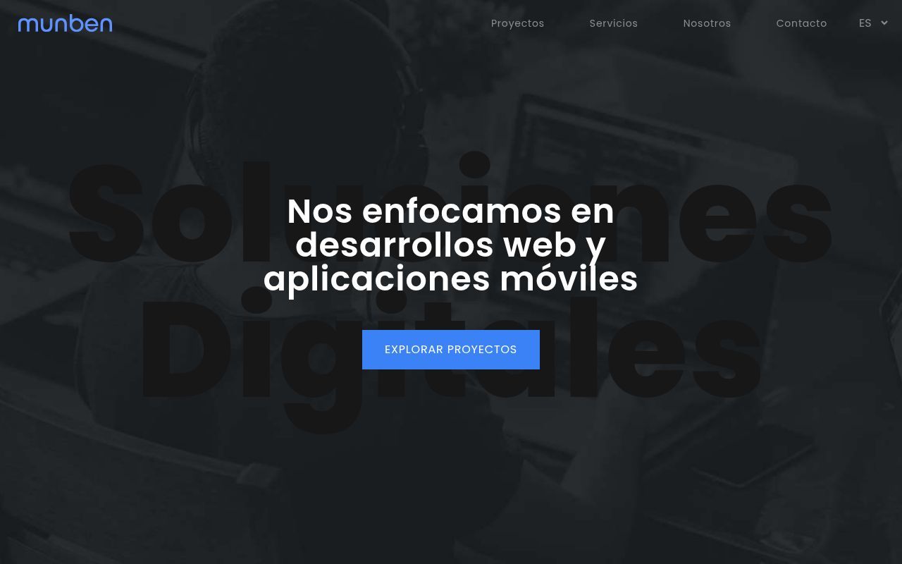Homepage screenshot of munben.com