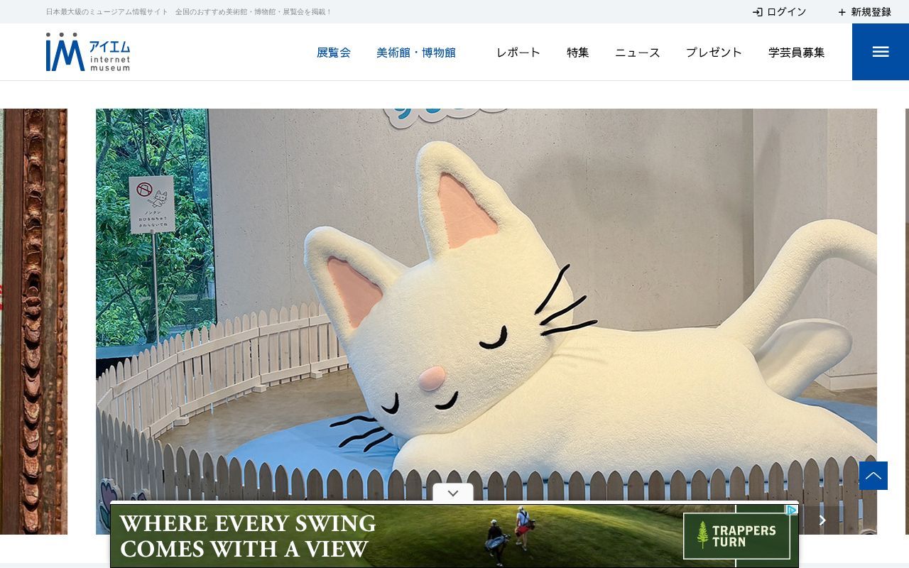 Homepage screenshot of museum.or.jp