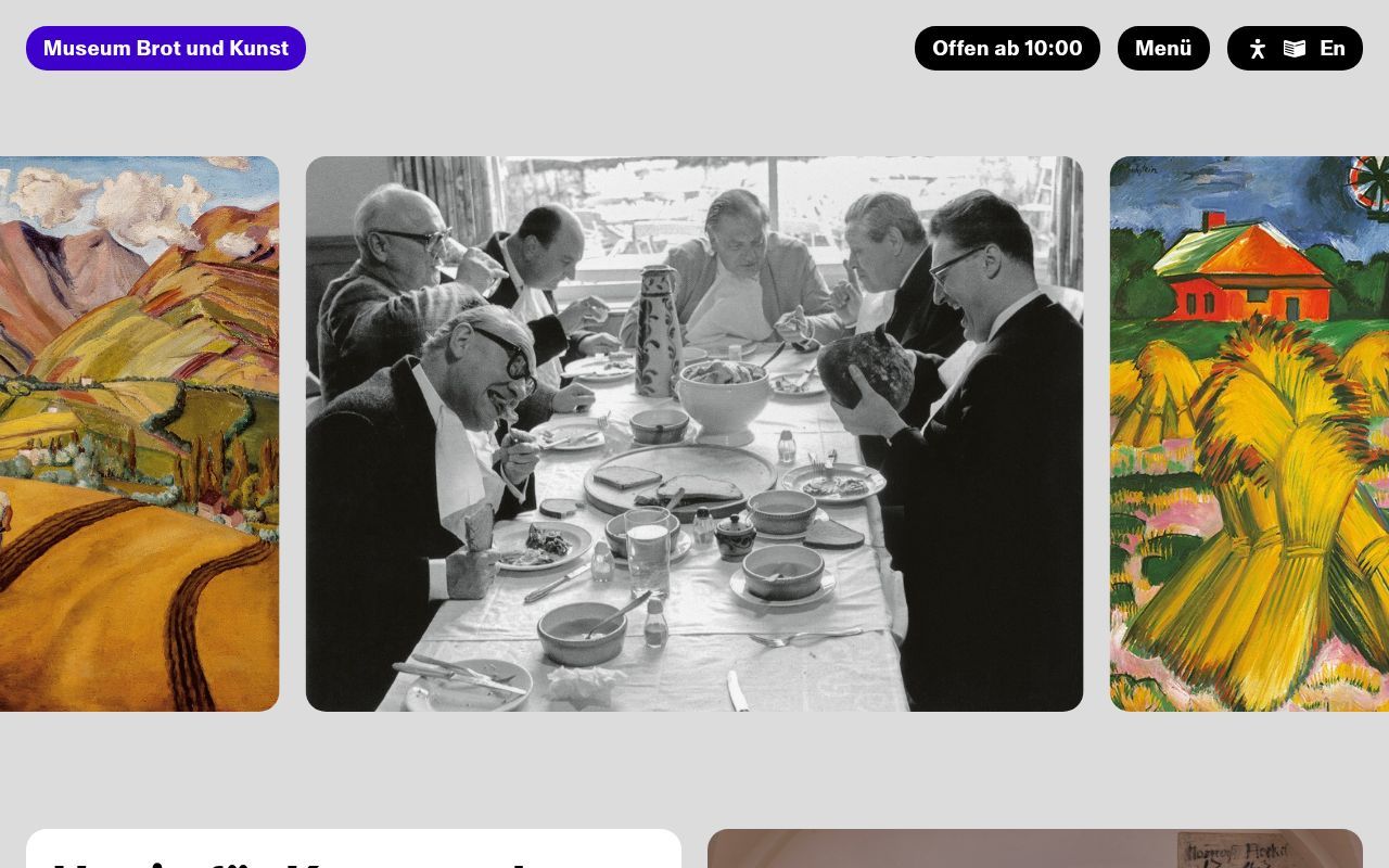 Homepage screenshot of museumbrotundkunst.de