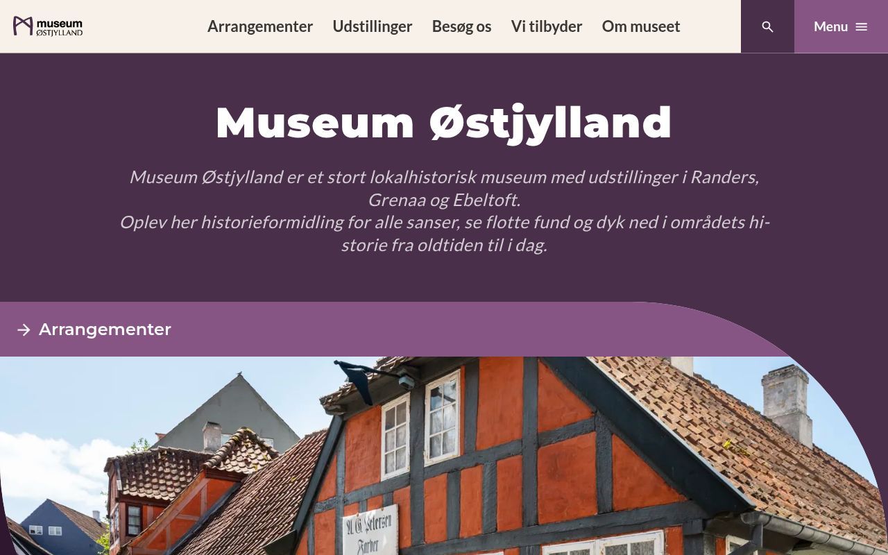 Homepage screenshot of museumoj.dk