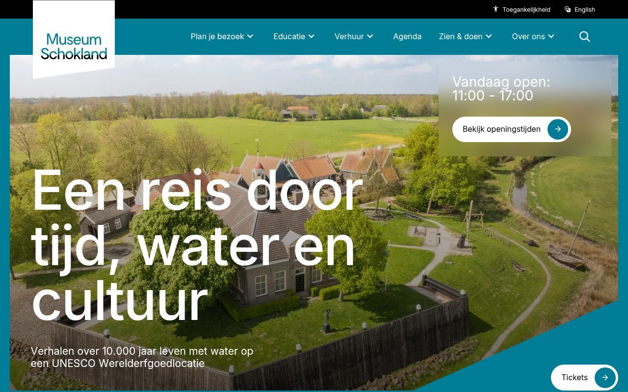 Homepage screenshot of museumschokland.nl