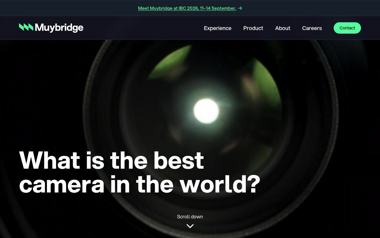 Homepage screenshot of muybridge.com