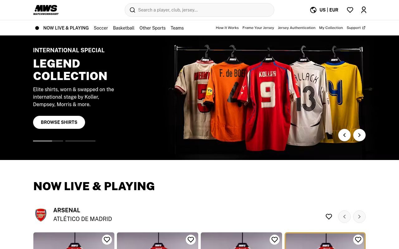 Homepage screenshot of mws.com