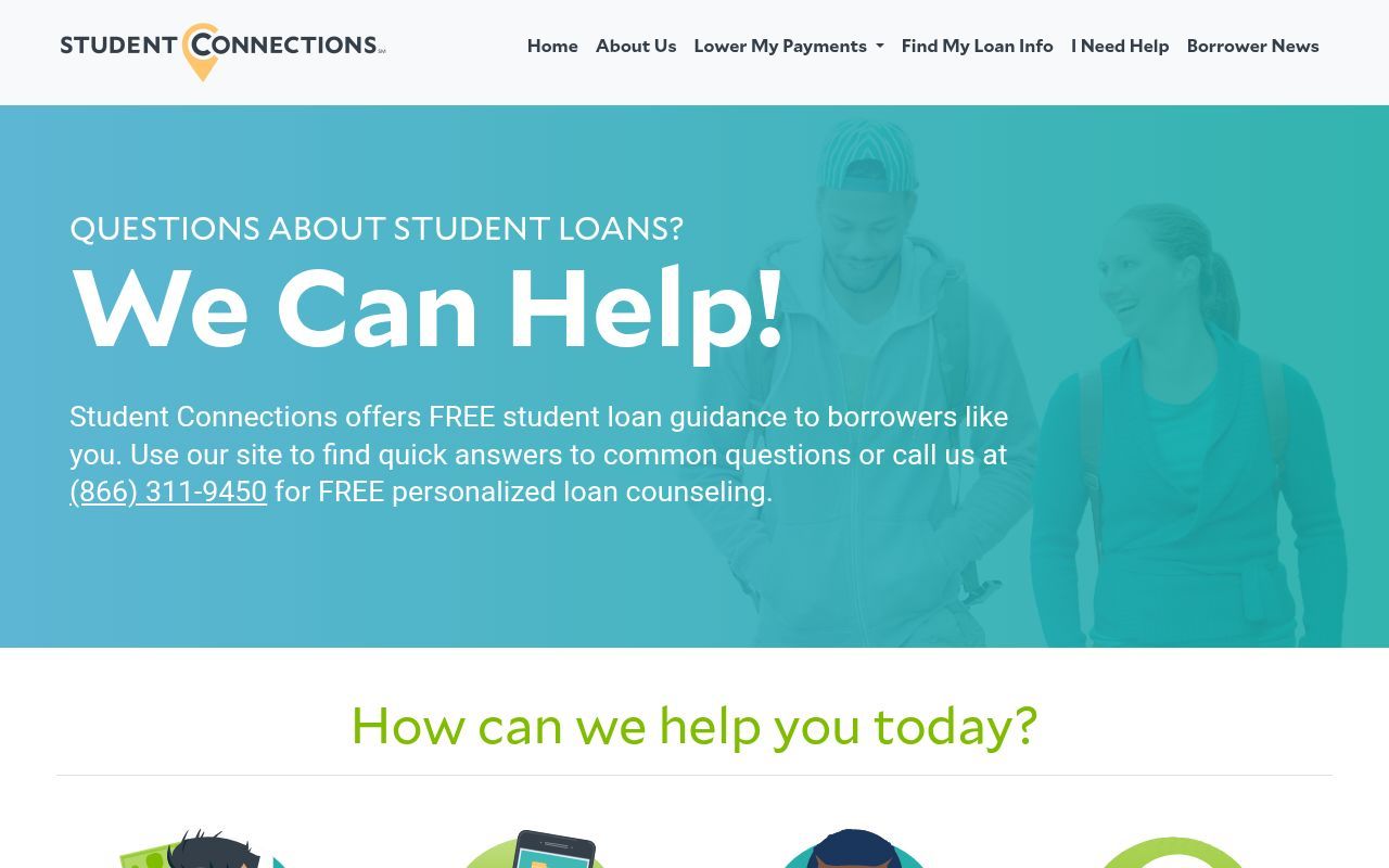 Homepage screenshot of my.studentconnections.com