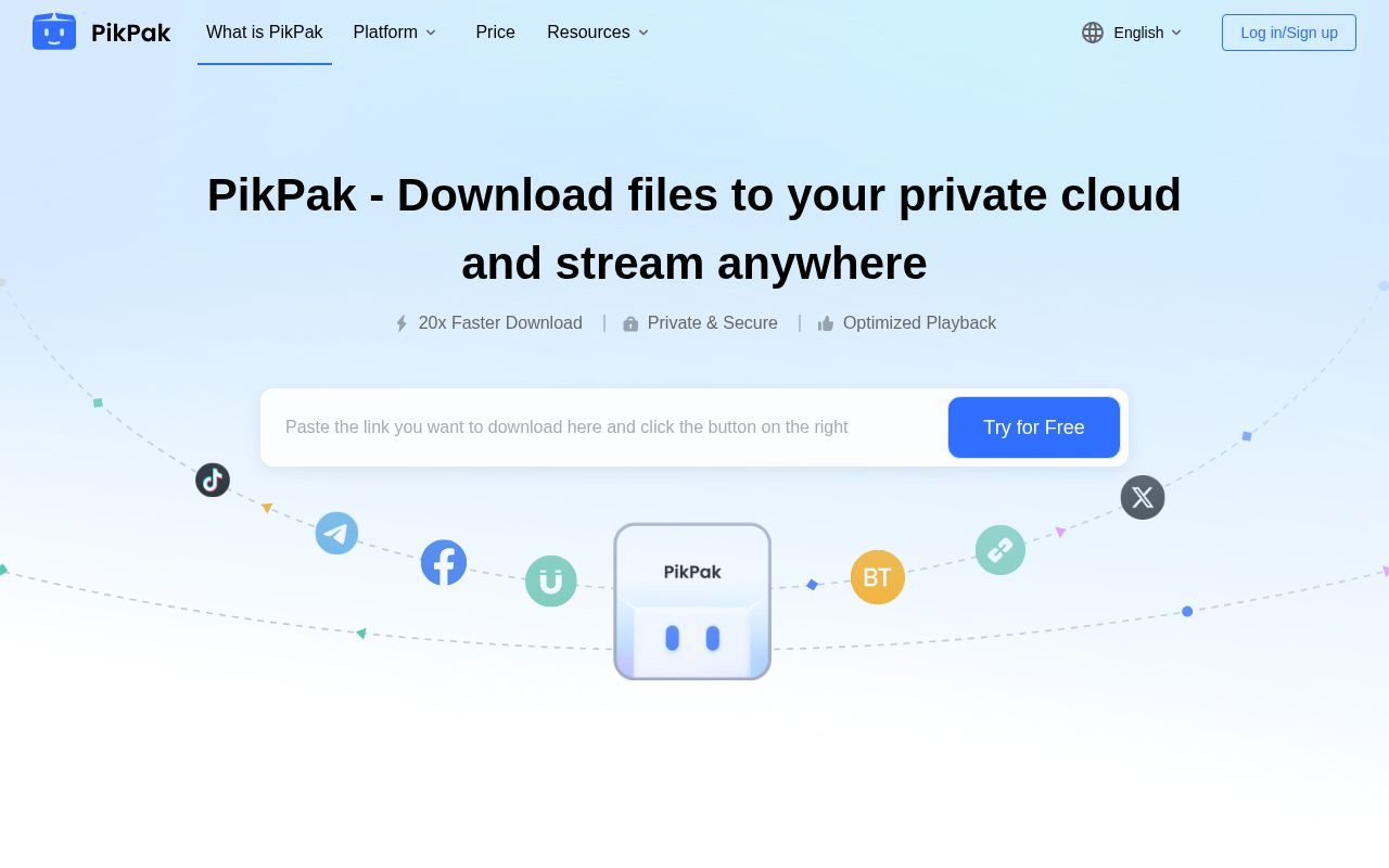 Homepage screenshot of mypikpak.com