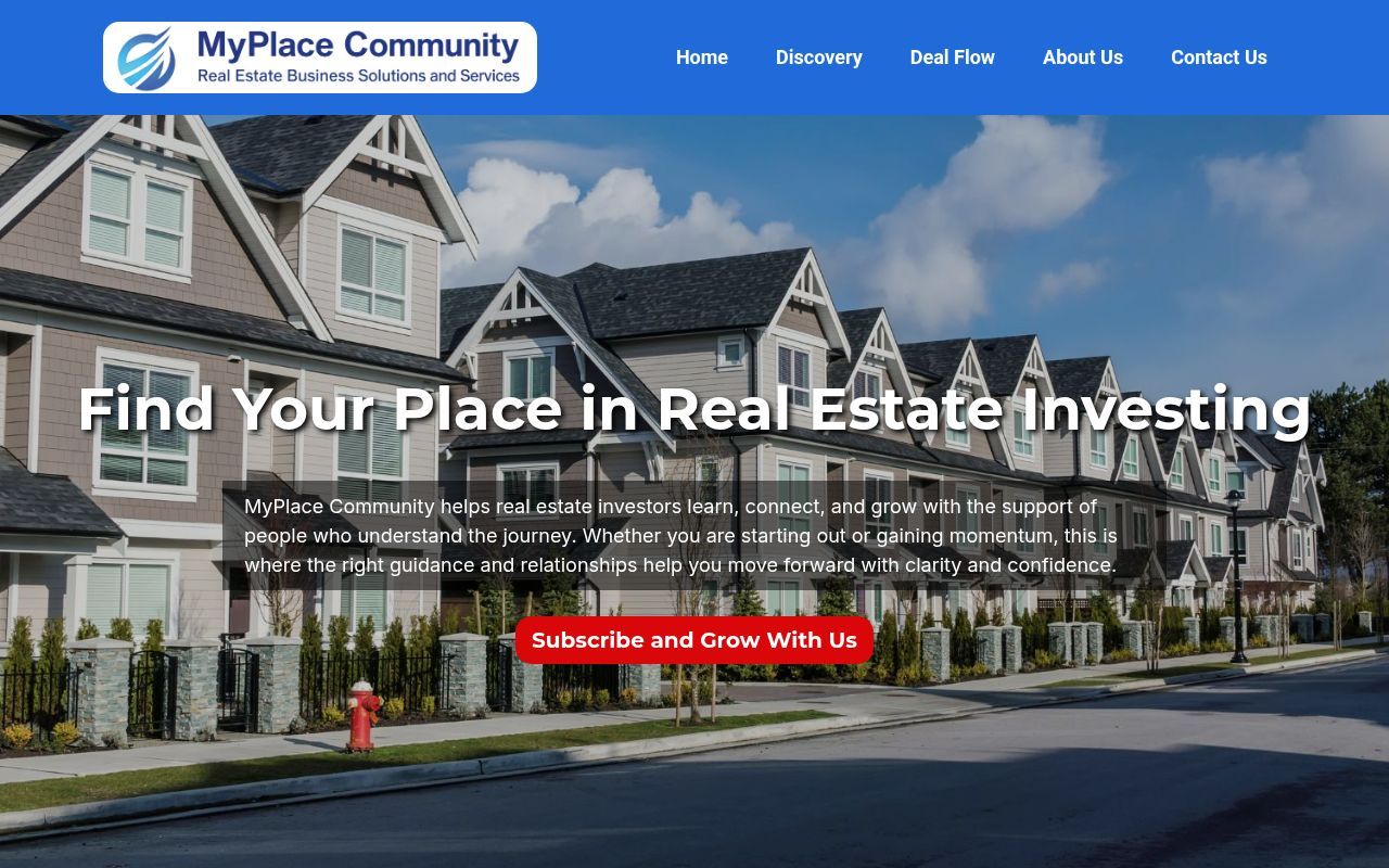 Homepage screenshot of myplacecommunity.info