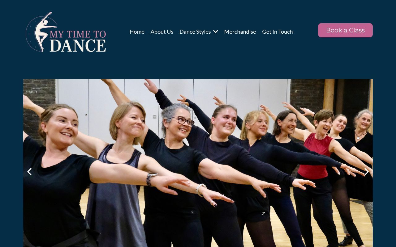 Homepage screenshot of mytimetodance.co.uk