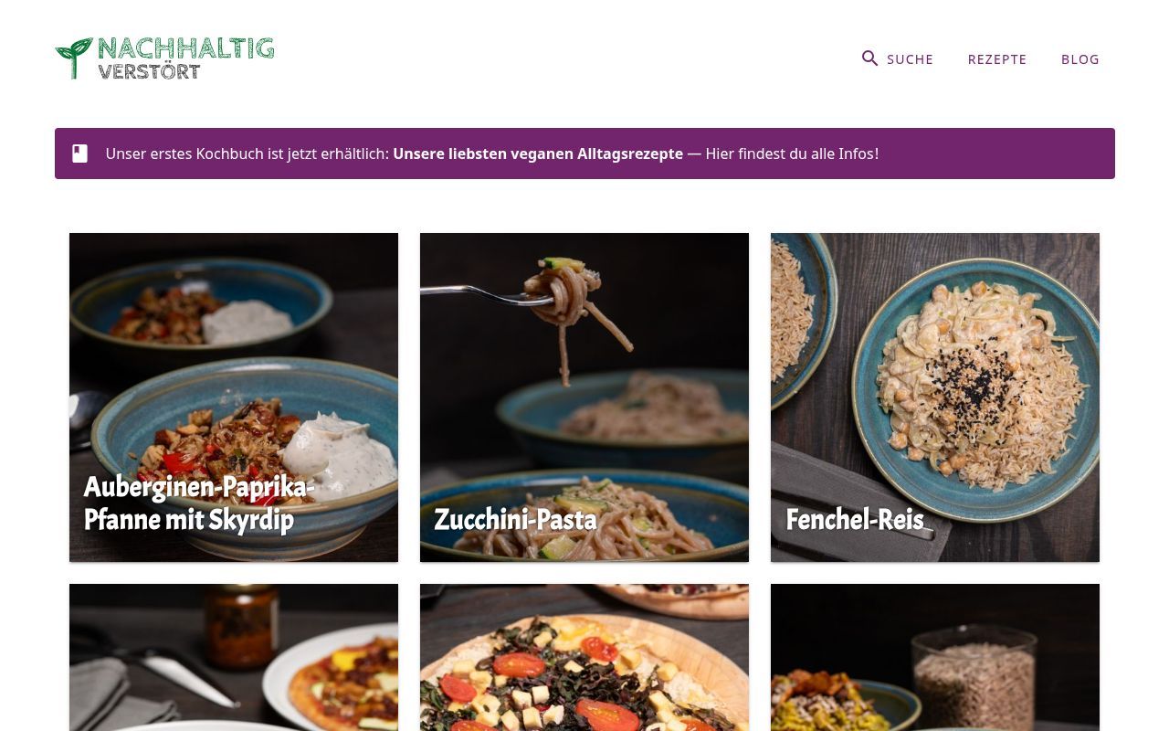 Homepage screenshot of nachhaltig-verstoert.de