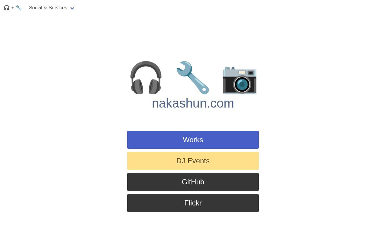 Homepage screenshot of nakashun.com