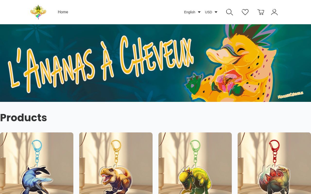 Homepage screenshot of nanasschevelu.artiststore.com