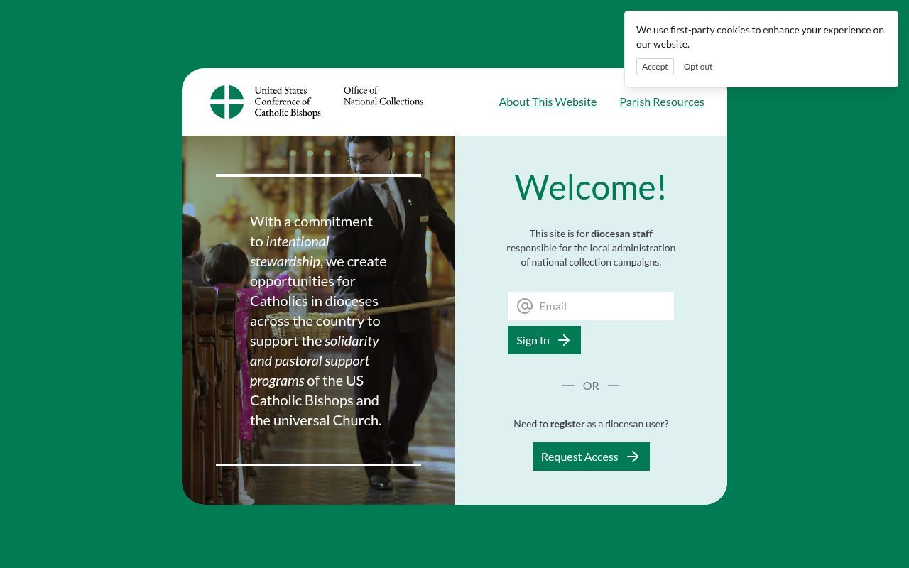 Homepage screenshot of nationalcollections.org