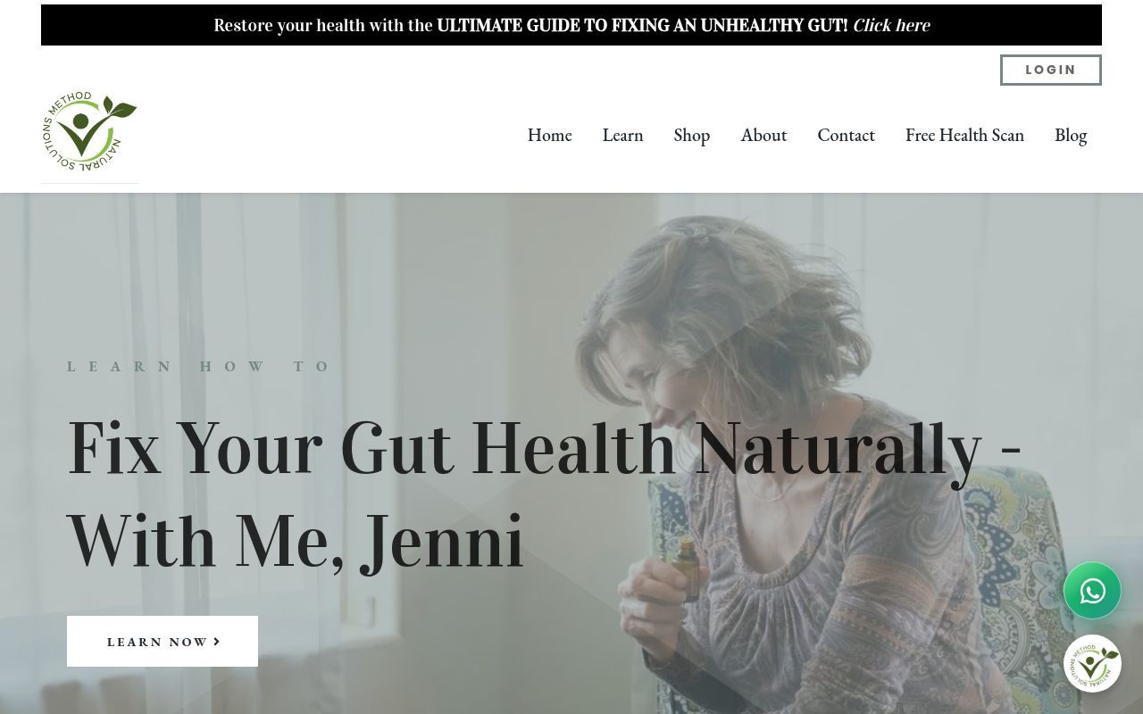 Homepage screenshot of naturalsolutionsmethod.com