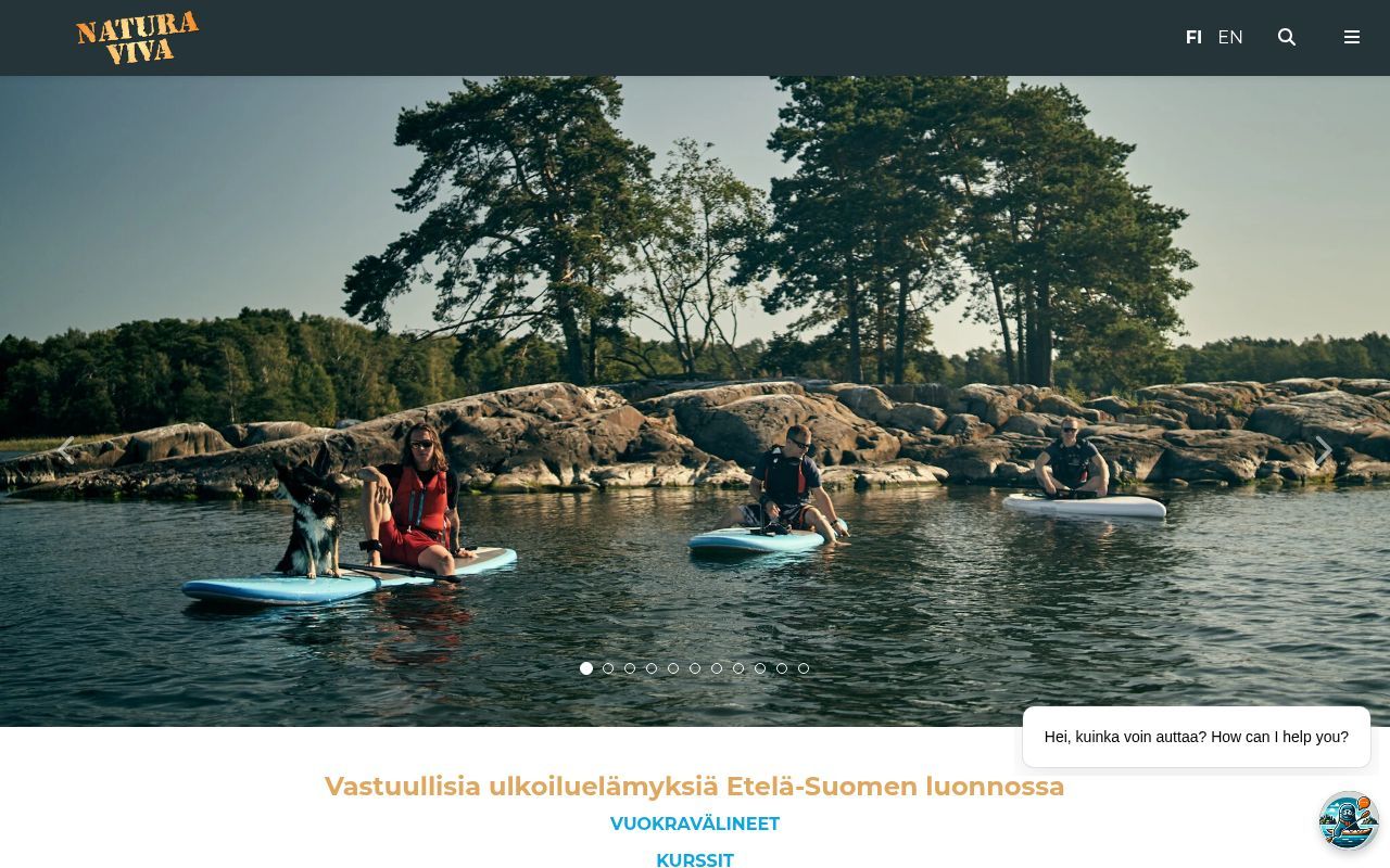 Homepage screenshot of naturaviva.fi