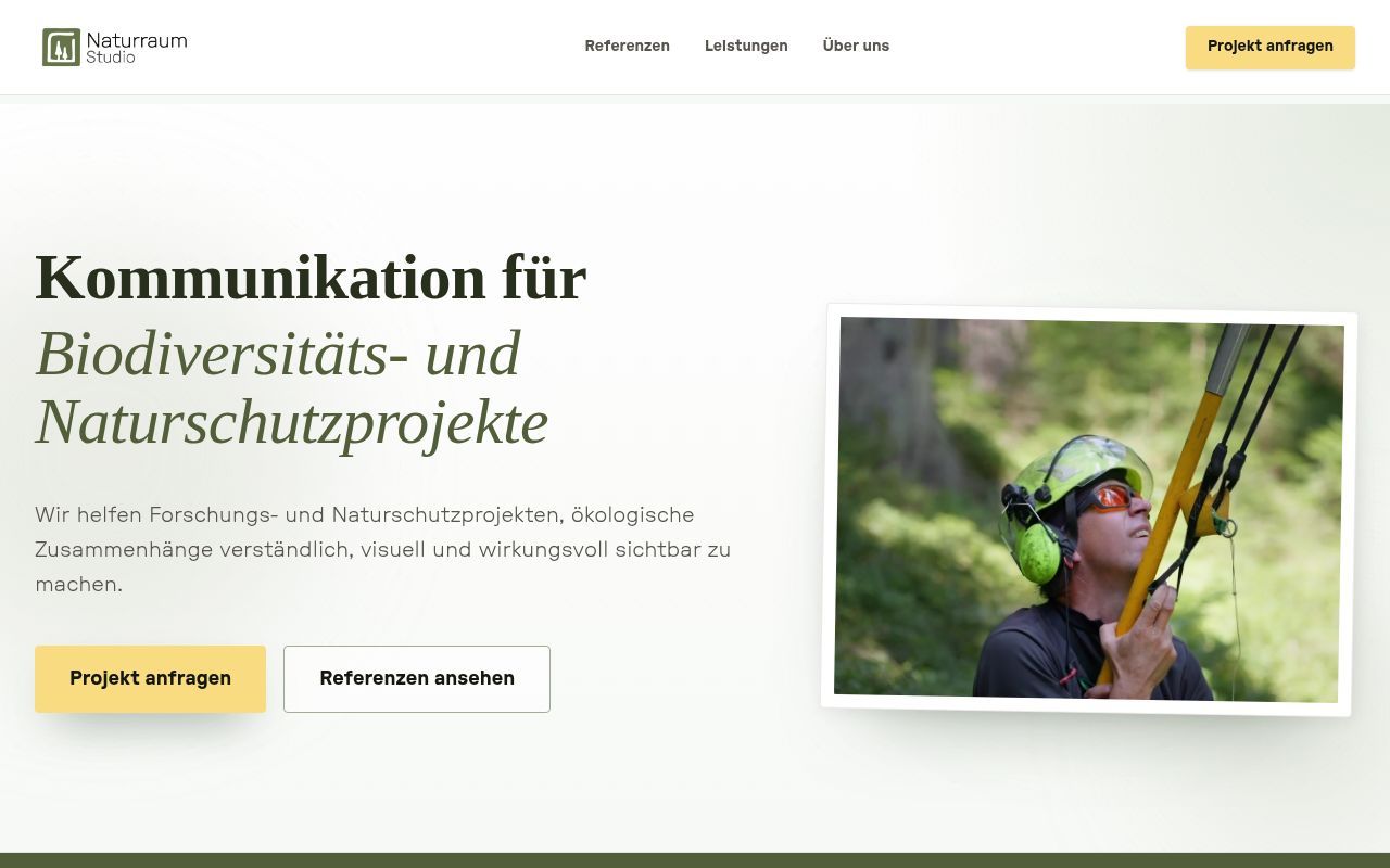 Homepage screenshot of naturraum.studio