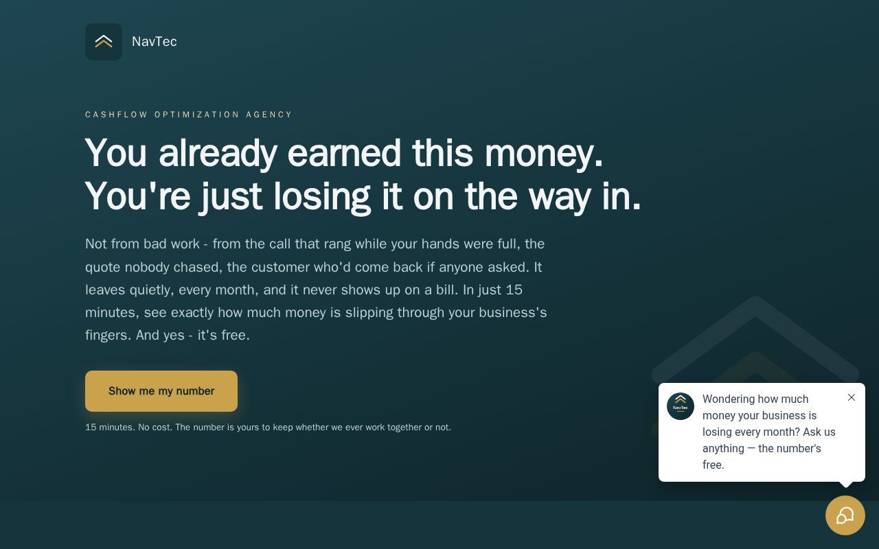 Homepage screenshot of navtec.pro