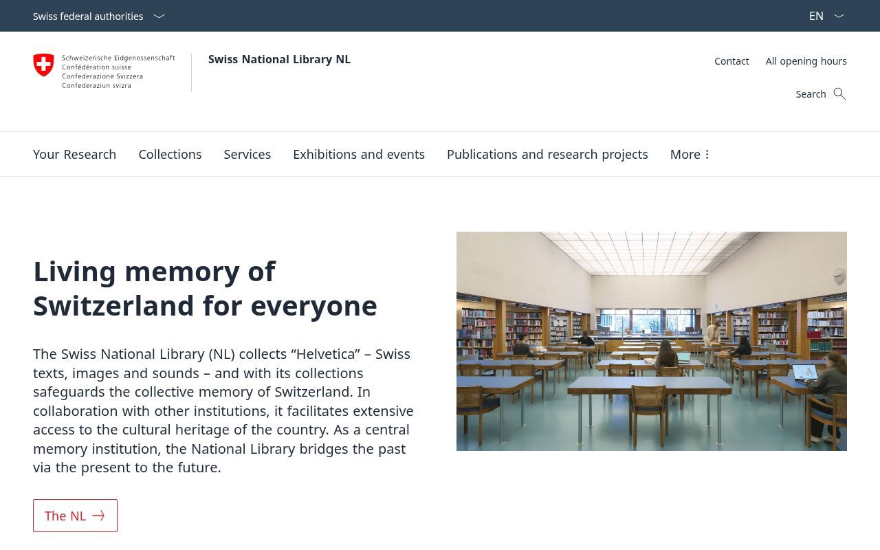 Homepage screenshot of nb.admin.ch