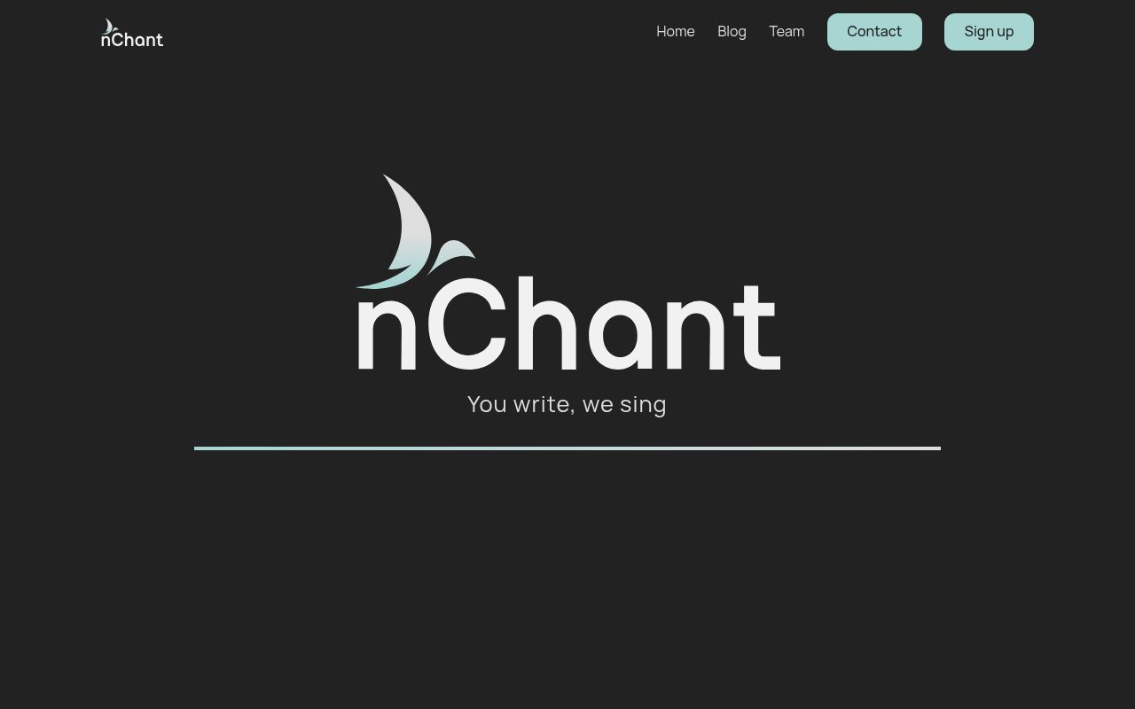 Homepage screenshot of nchant.app