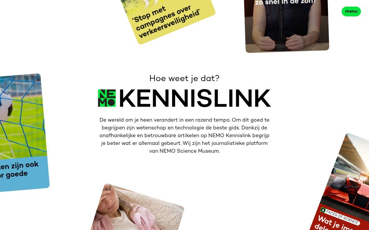 Homepage screenshot of nemokennislink.nl