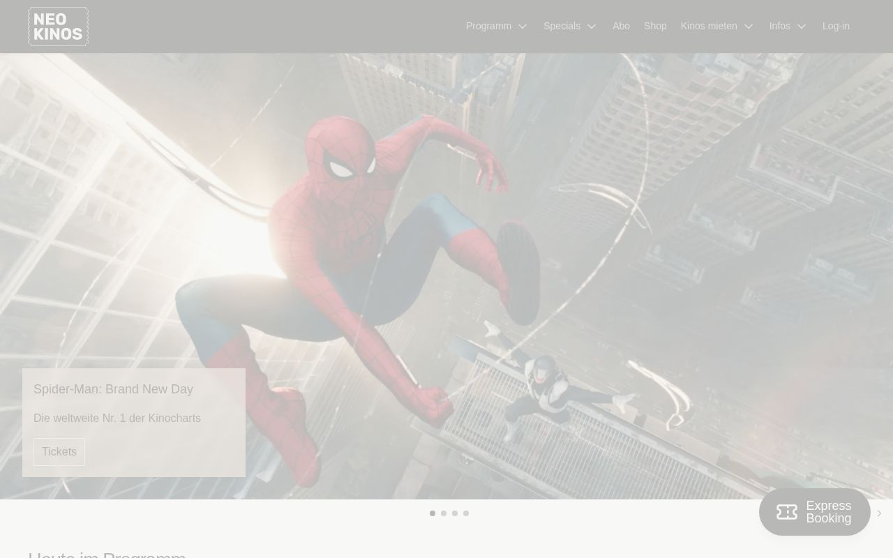 Homepage screenshot of neokinos.de