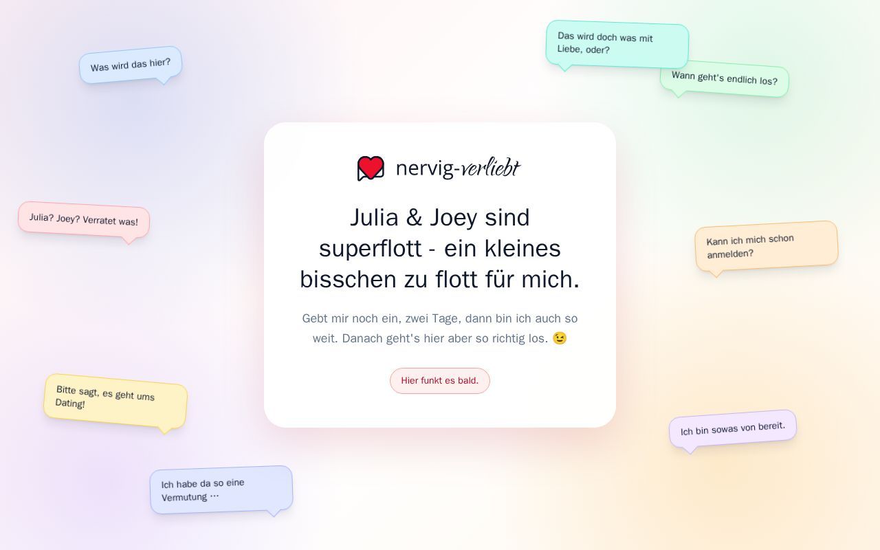 Homepage screenshot of nervig-verliebt.de