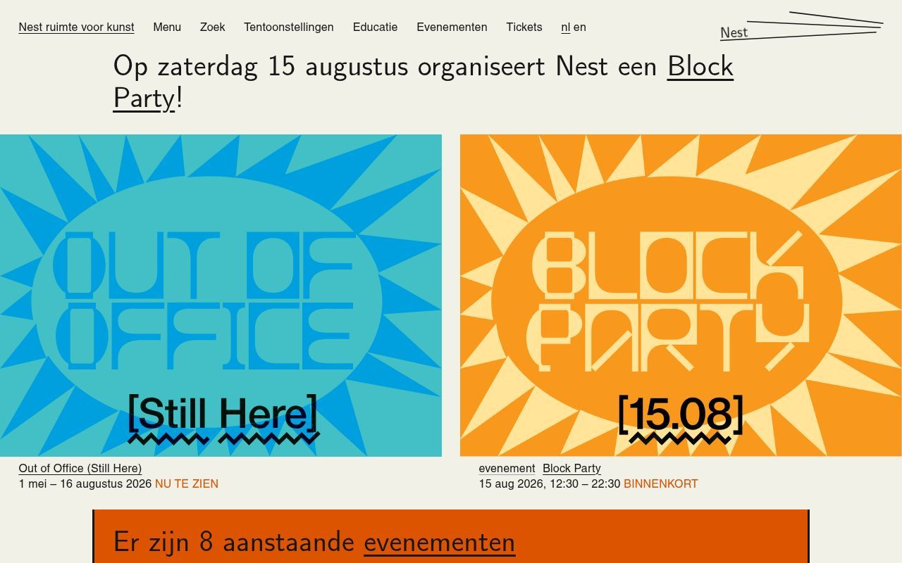 Homepage screenshot of nestruimte.nl