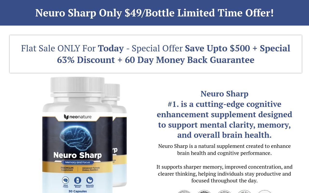Homepage screenshot of neurosharp.co