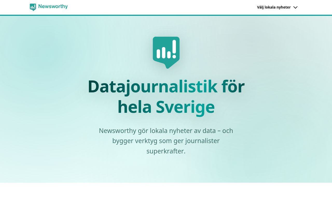 Homepage screenshot of newsworthy.se
