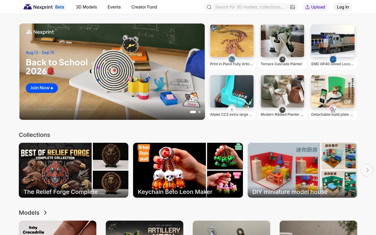 Homepage screenshot of nexprint.com