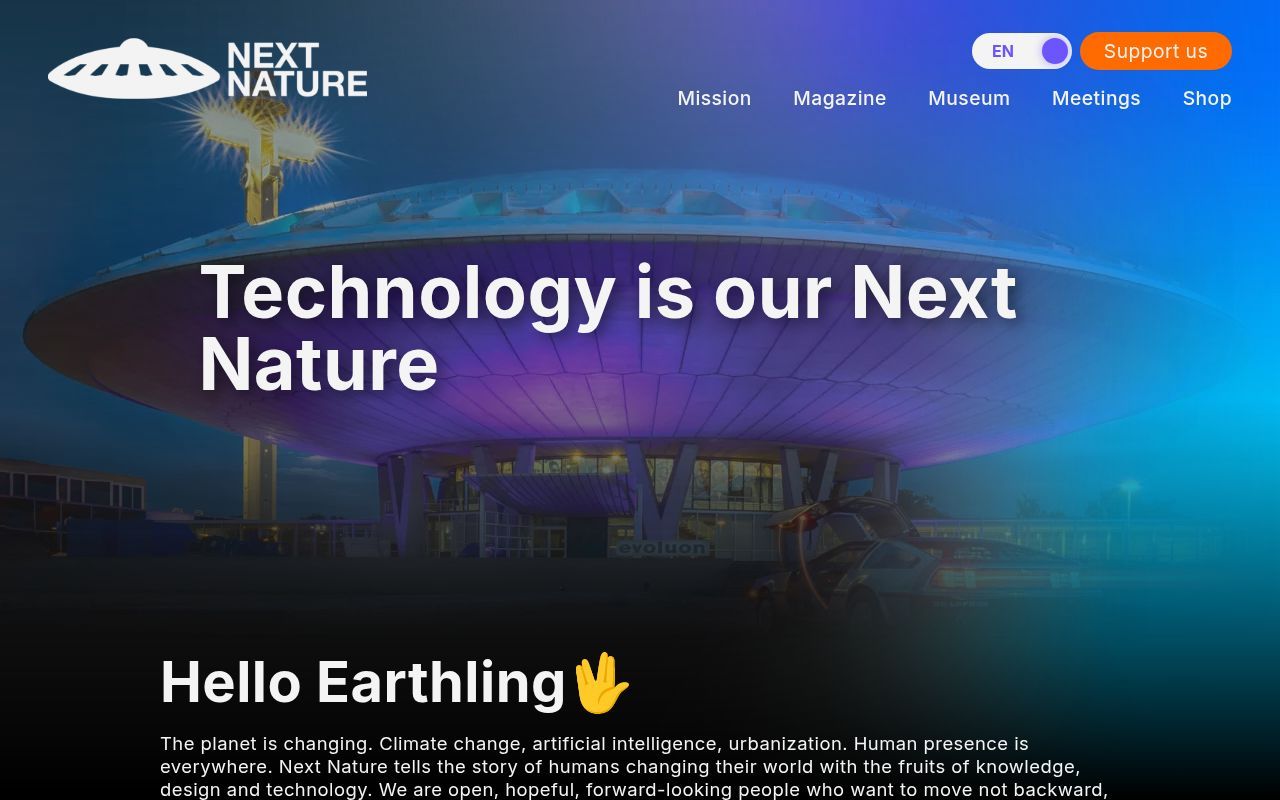 Homepage screenshot of nextnature.org