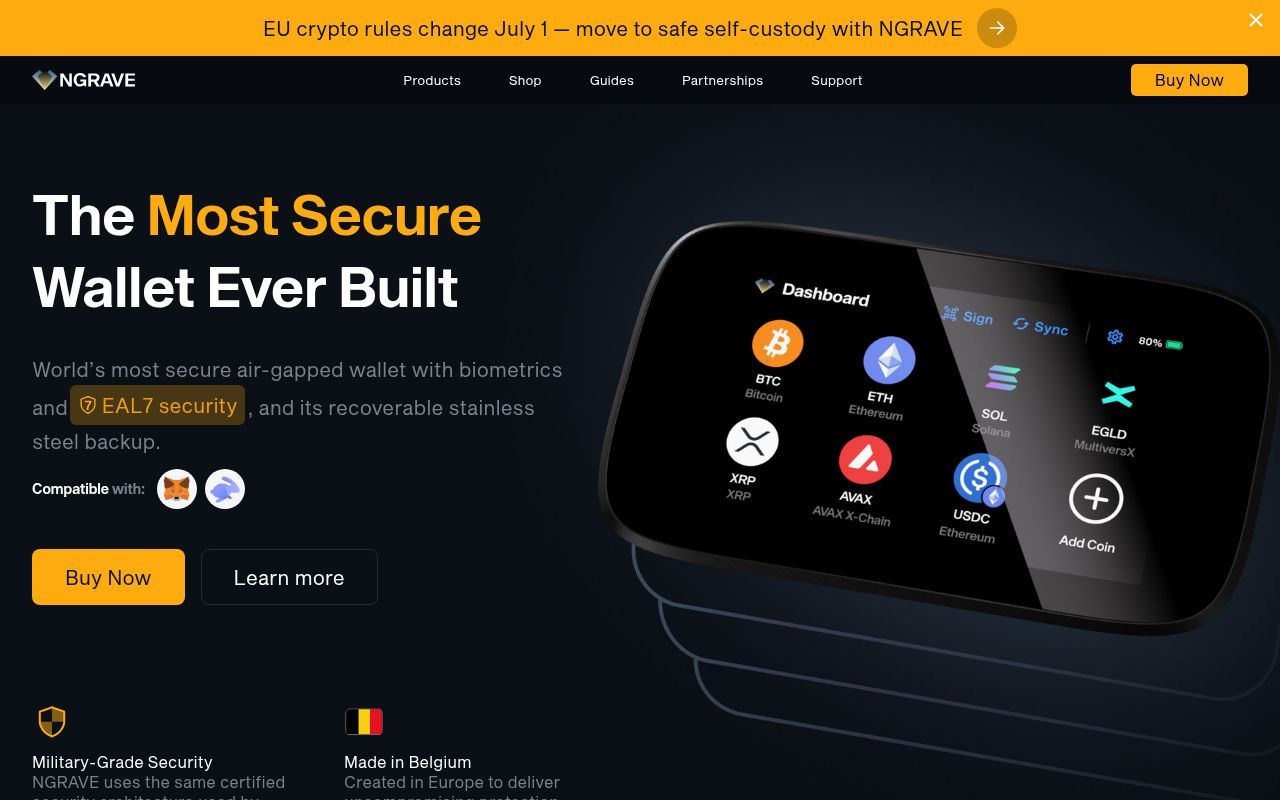 Homepage screenshot of ngrave.io