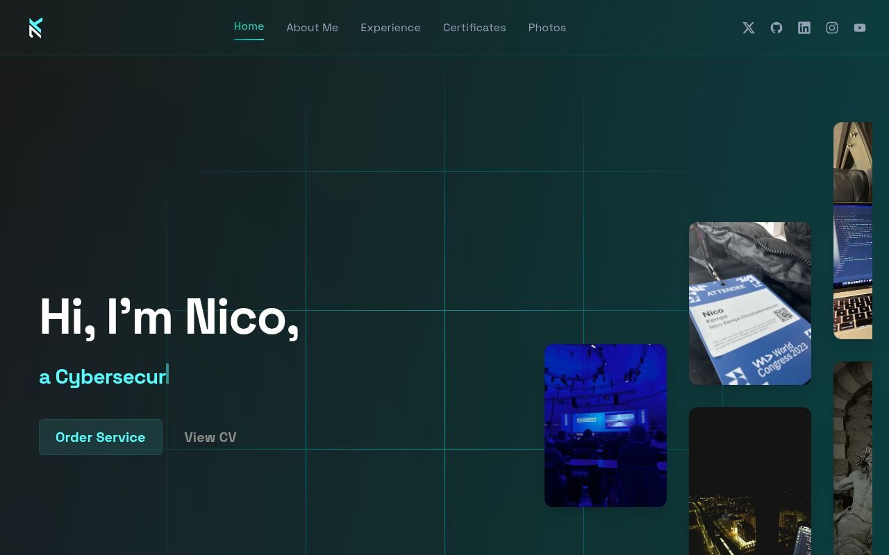 Homepage screenshot of nicokempe.de