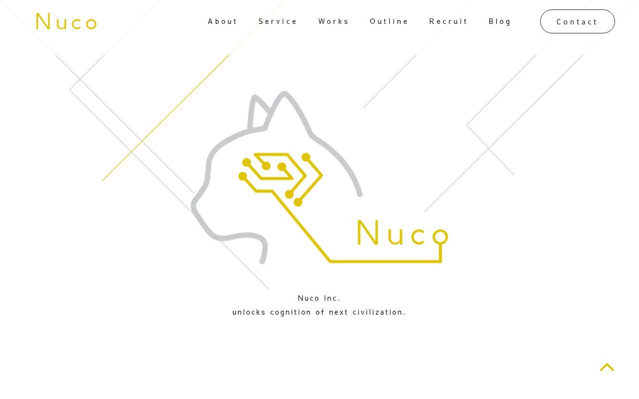 Homepage screenshot of nuco.co.jp