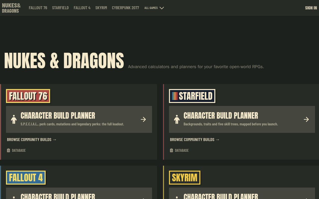 Homepage screenshot of nukesdragons.com