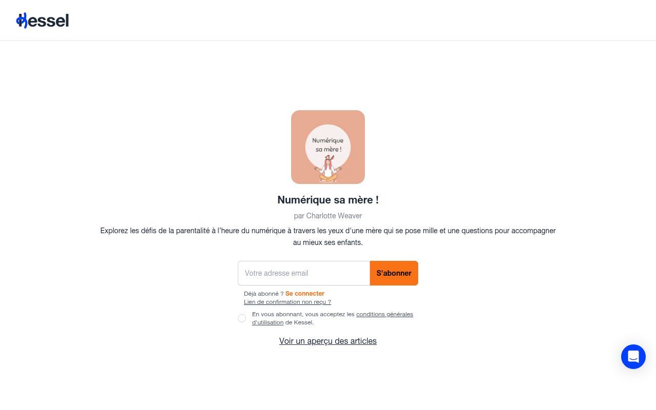 Homepage screenshot of numerique-sa-mere.kessel.media