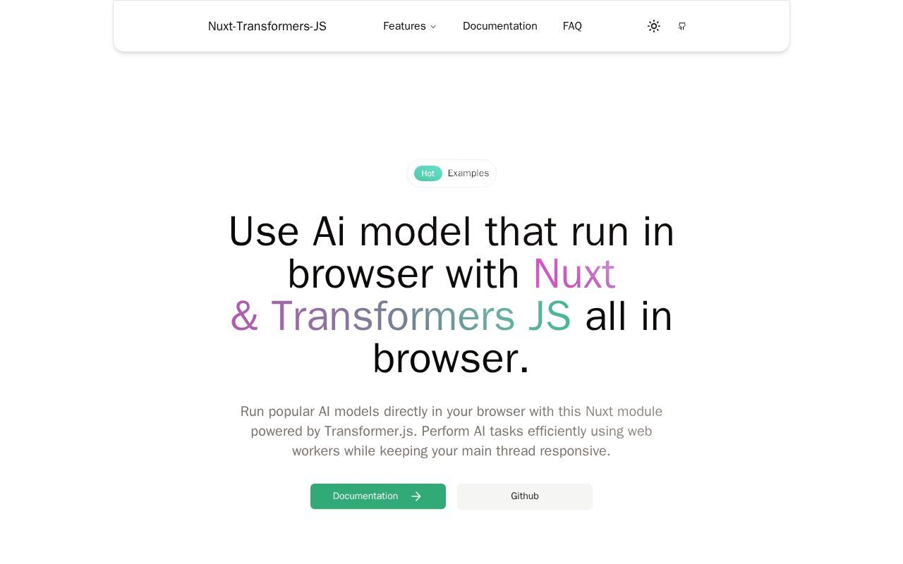 Homepage screenshot of nuxt-transformers-js.giessen.dev
