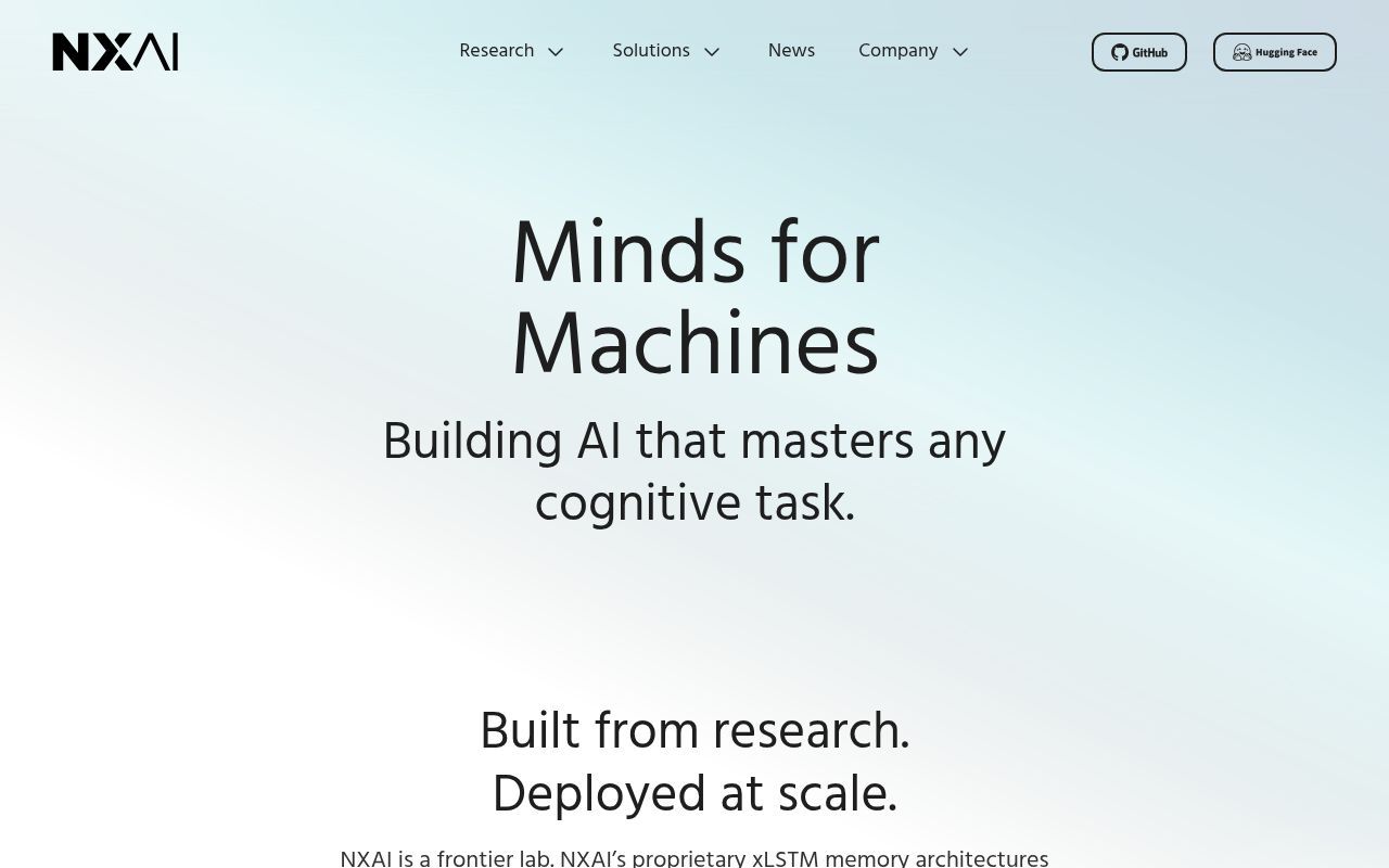Homepage screenshot of nx-ai.com