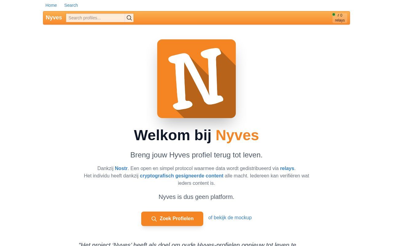 Homepage screenshot of nyves.nl