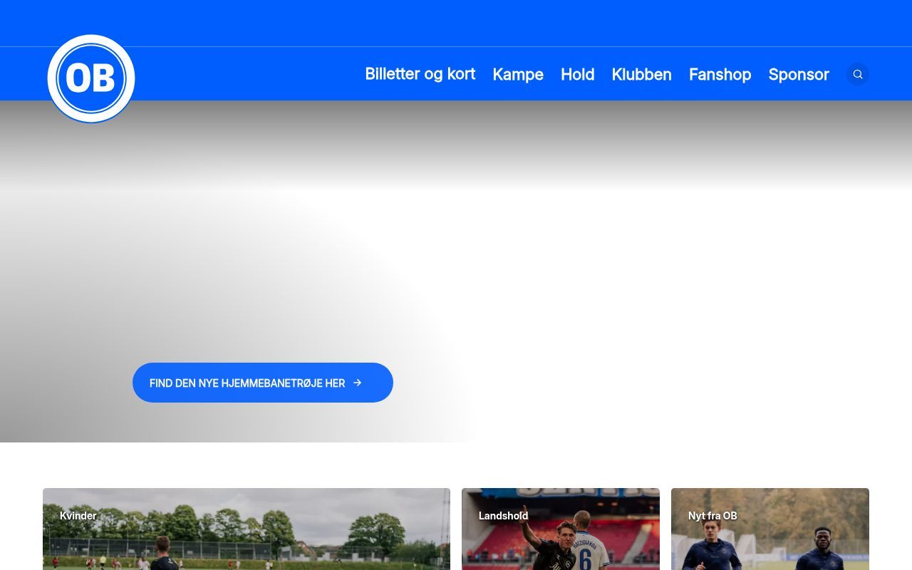 Homepage screenshot of ob.dk