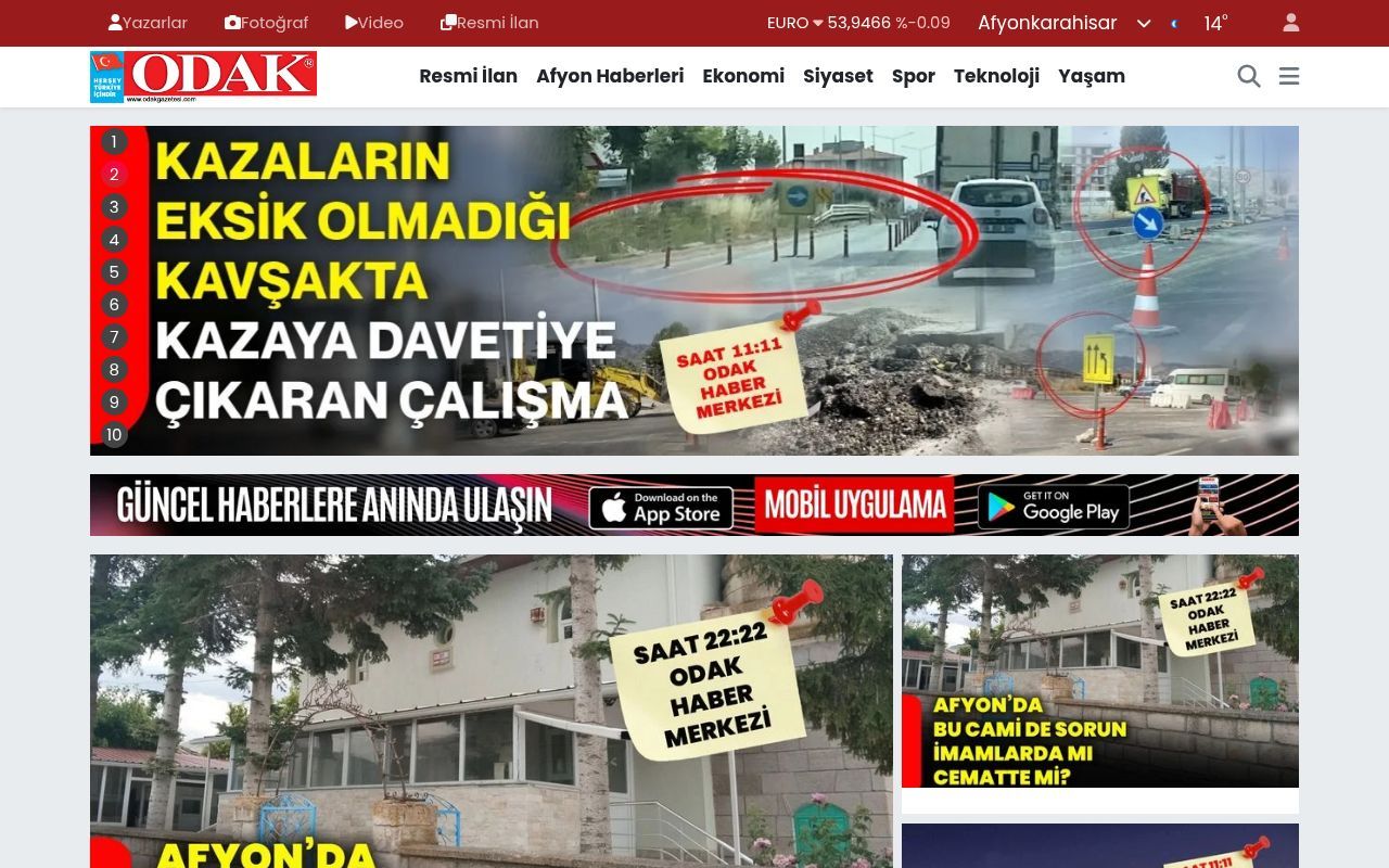 Homepage screenshot of odakgazetesi.com