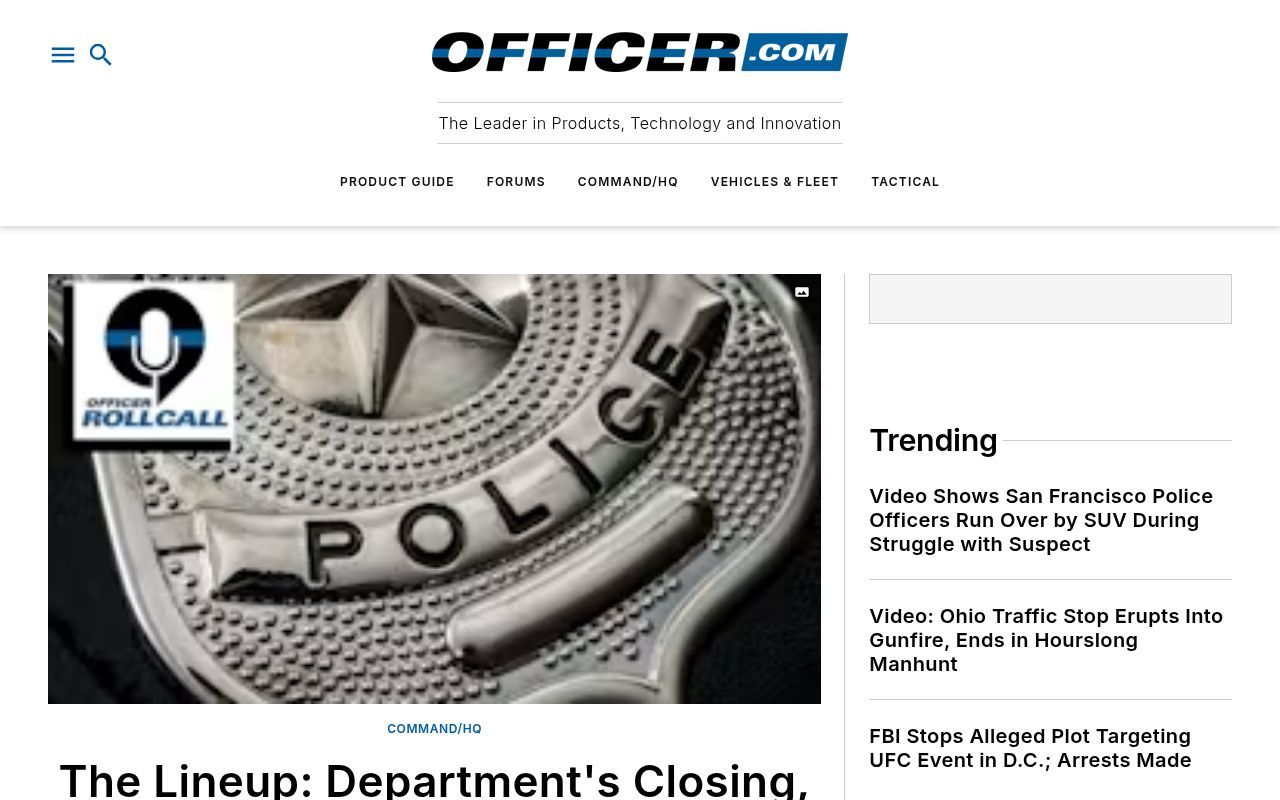 Homepage screenshot of officer.com