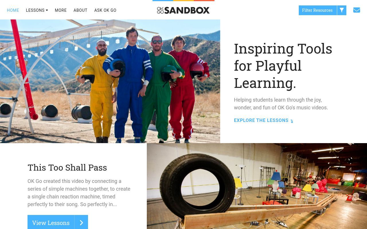 Homepage screenshot of okgosandbox.org
