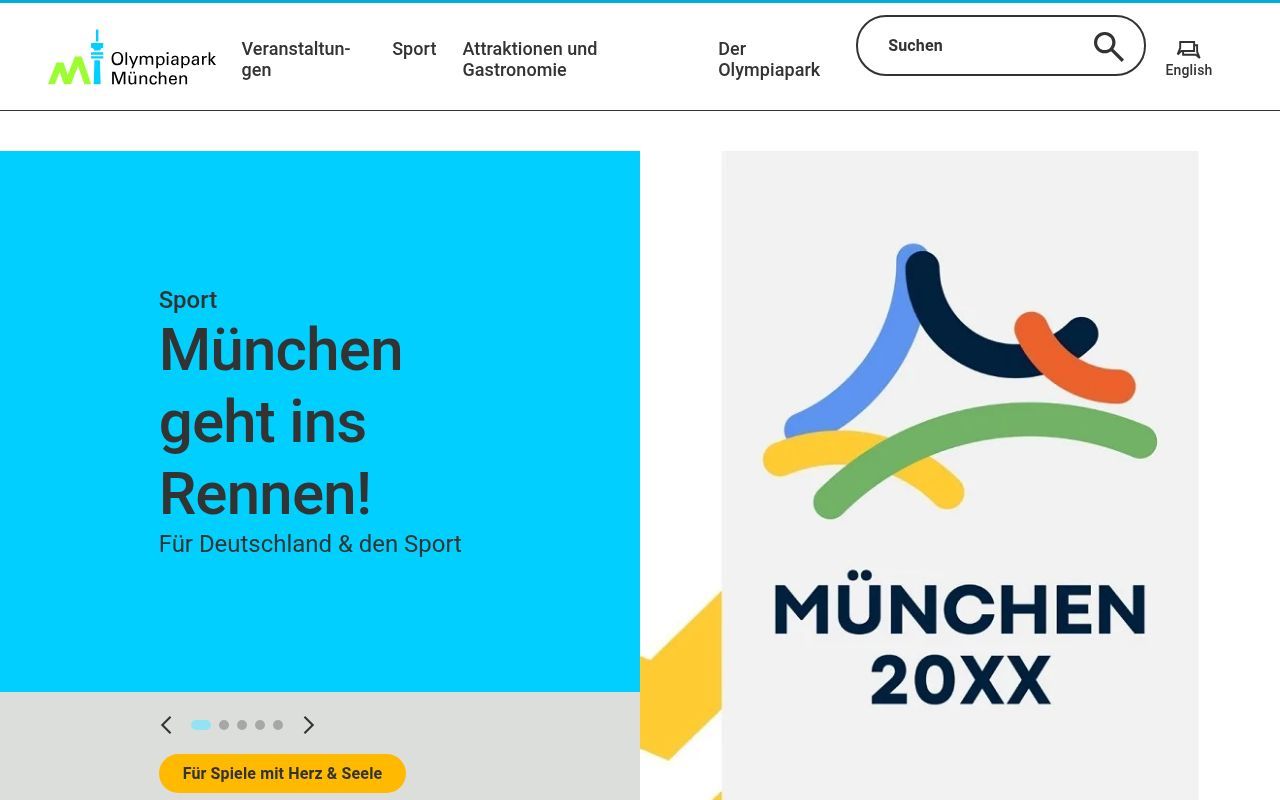 Homepage screenshot of olympiapark.de