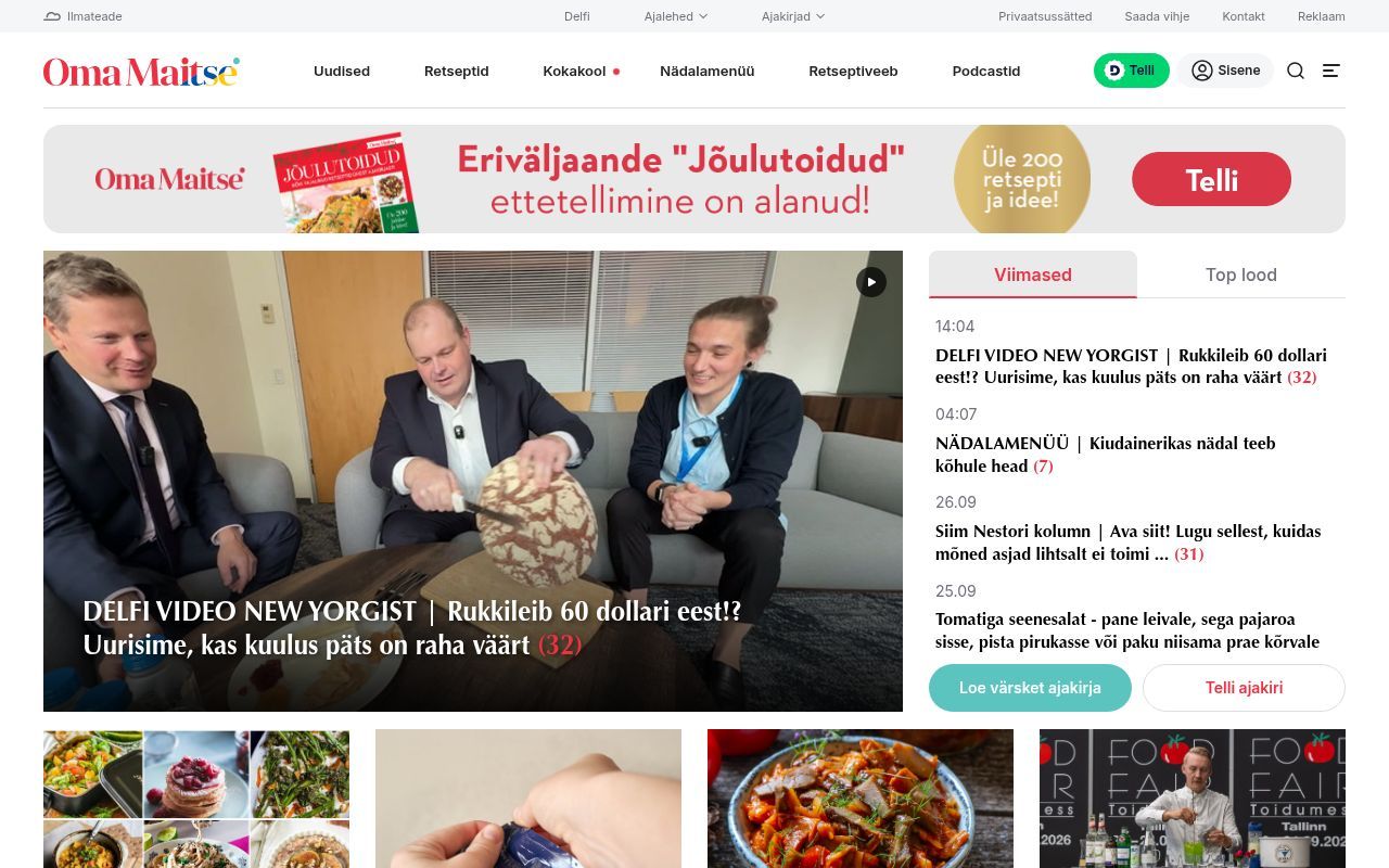 Homepage screenshot of omamaitse.delfi.ee
