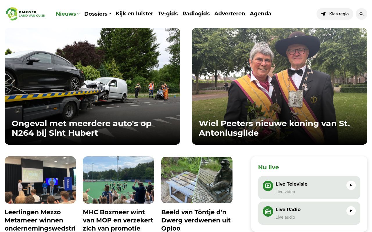 Homepage screenshot of omroeplvc.nl