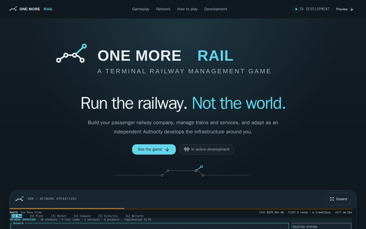 Homepage screenshot of onemorerail.eu