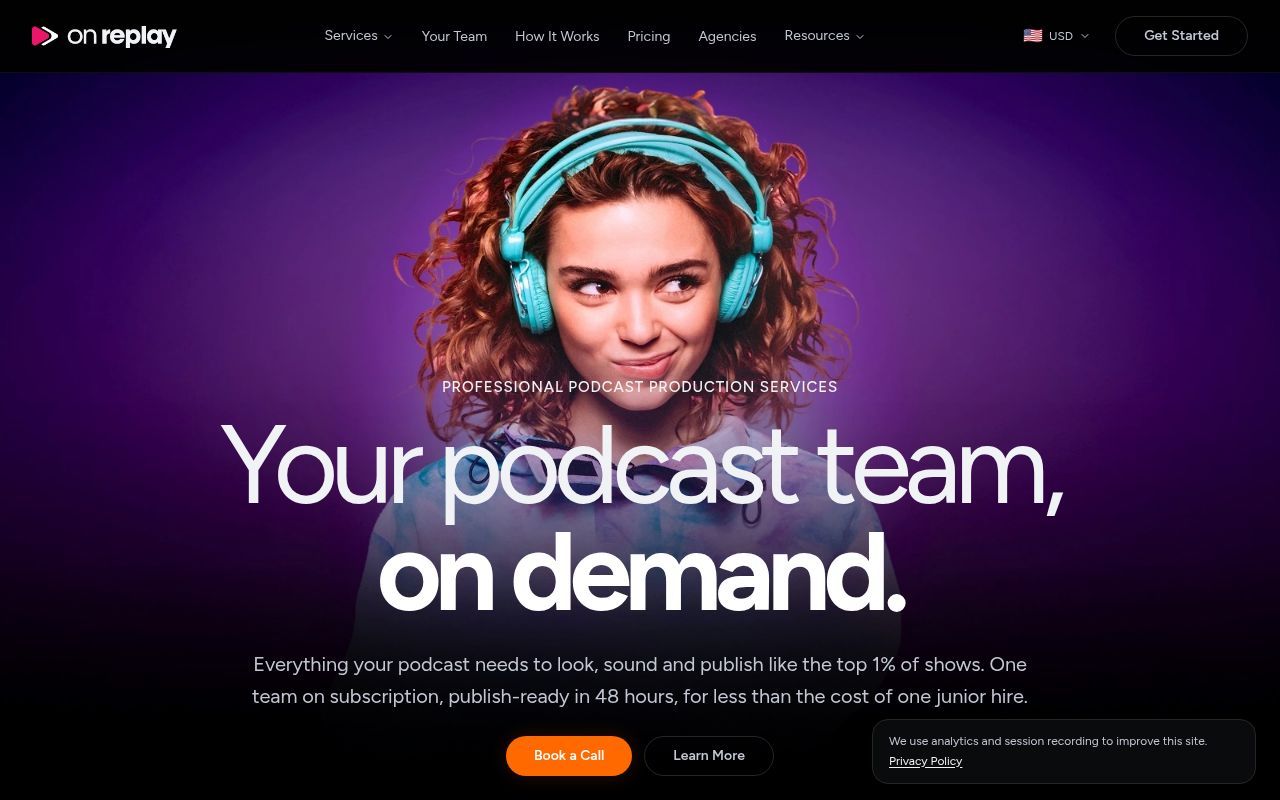 Homepage screenshot of onreplay.com.au