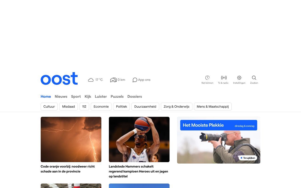 Homepage screenshot of oost.nl