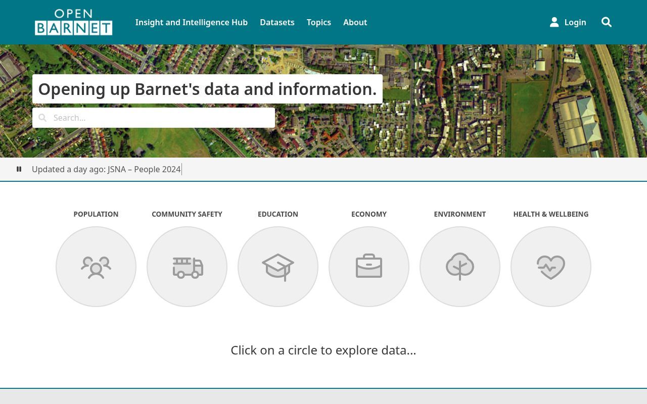 Homepage screenshot of open.barnet.gov.uk
