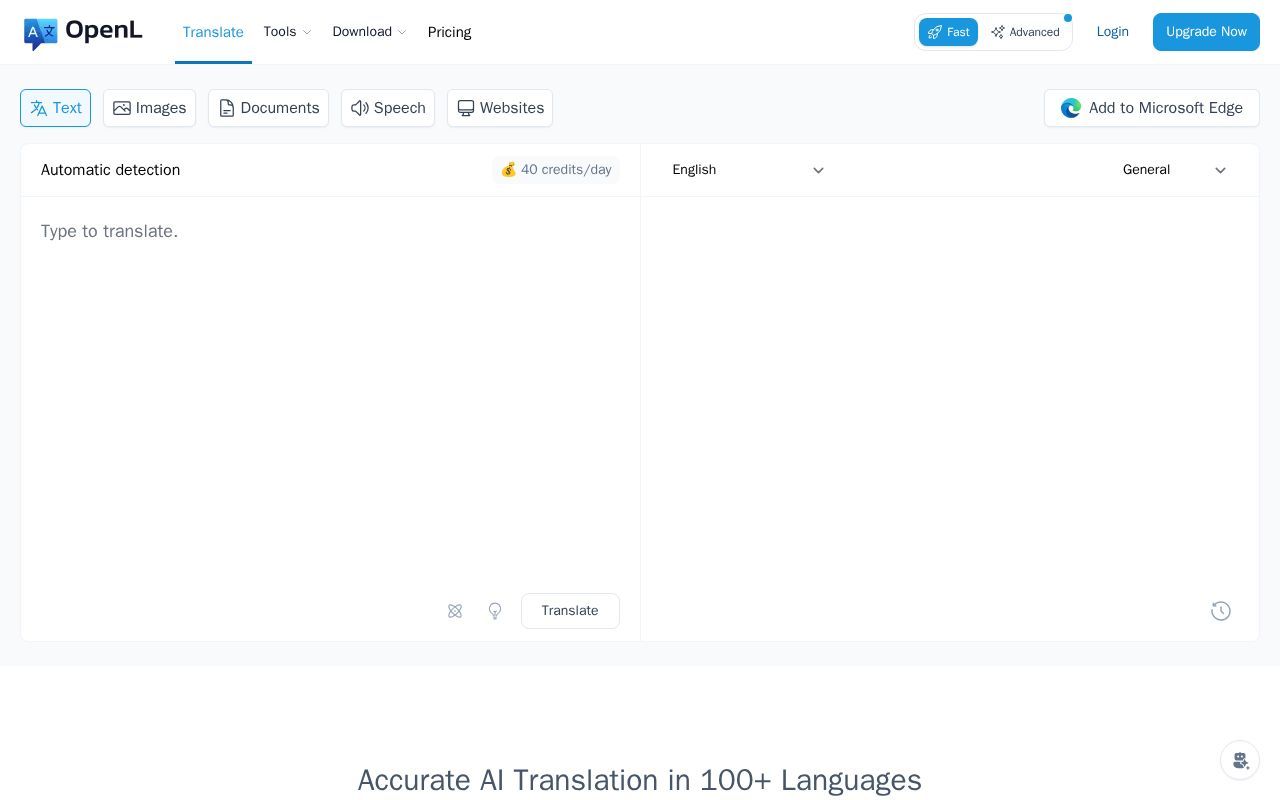 Homepage screenshot of openl.io
