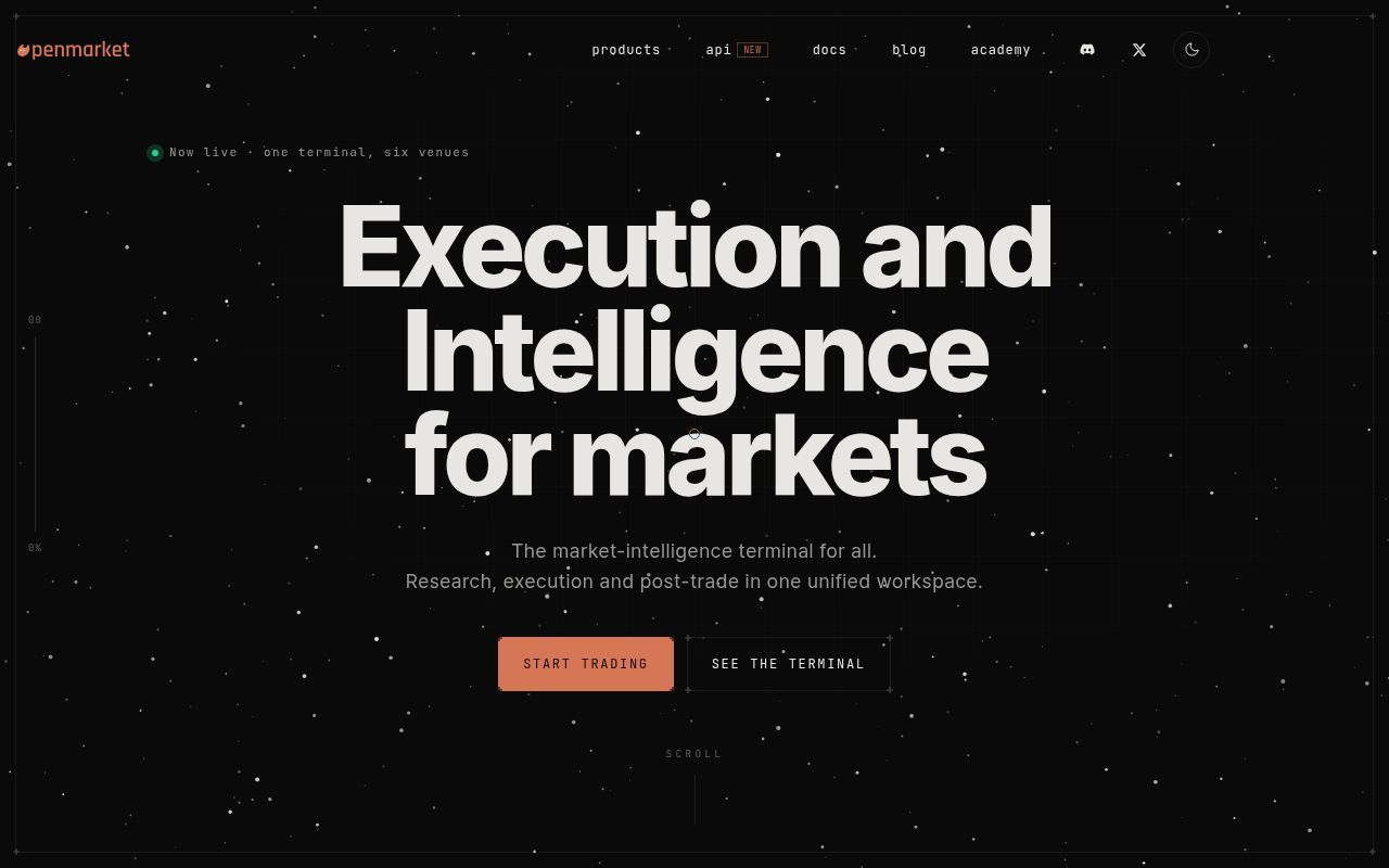 Homepage screenshot of openmarket.xyz